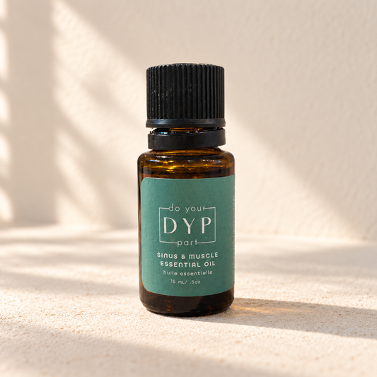 DYP Sinus & Muscle Essential Oil, 15 mL amber glass bottle