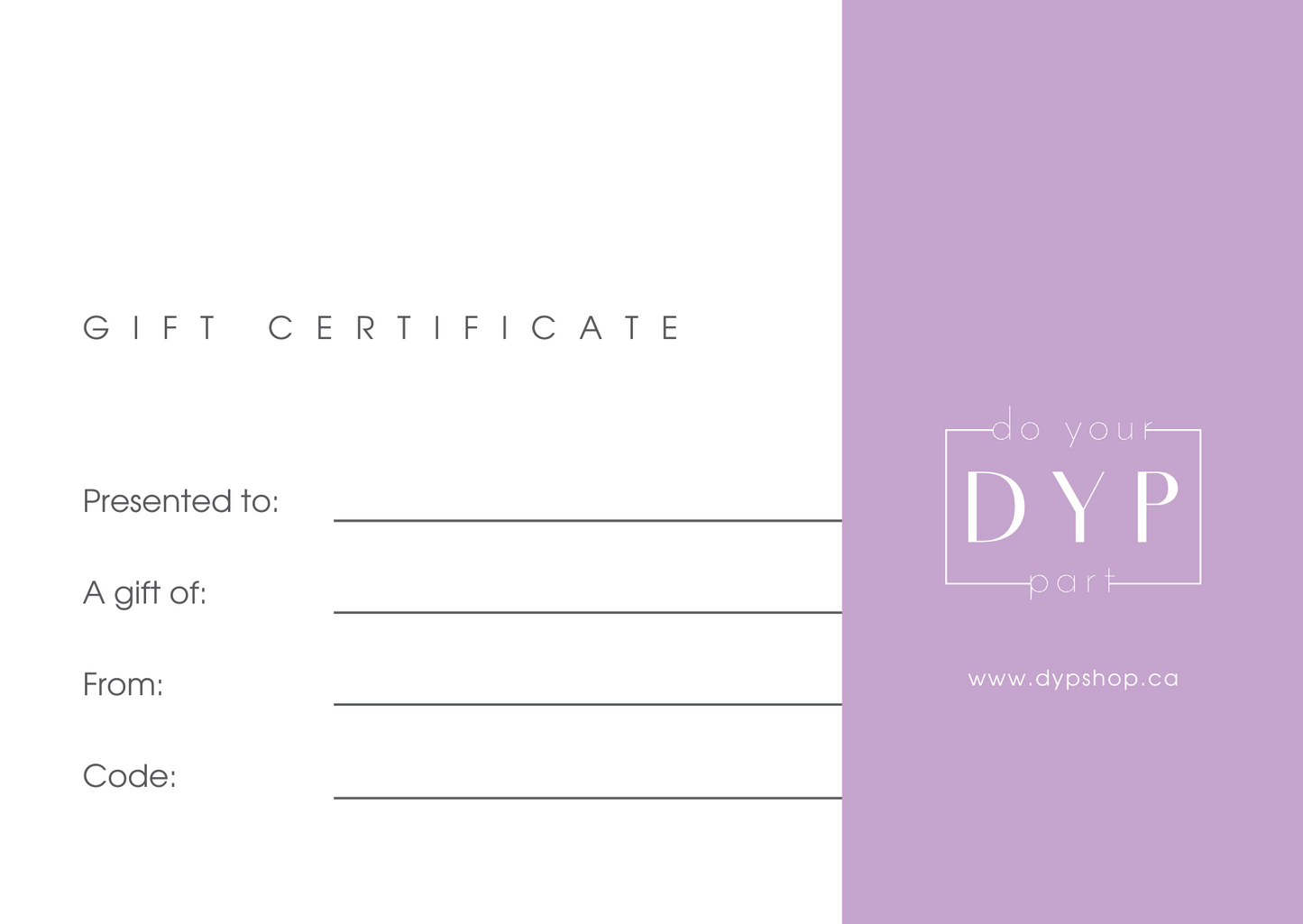 DYP Gift Card